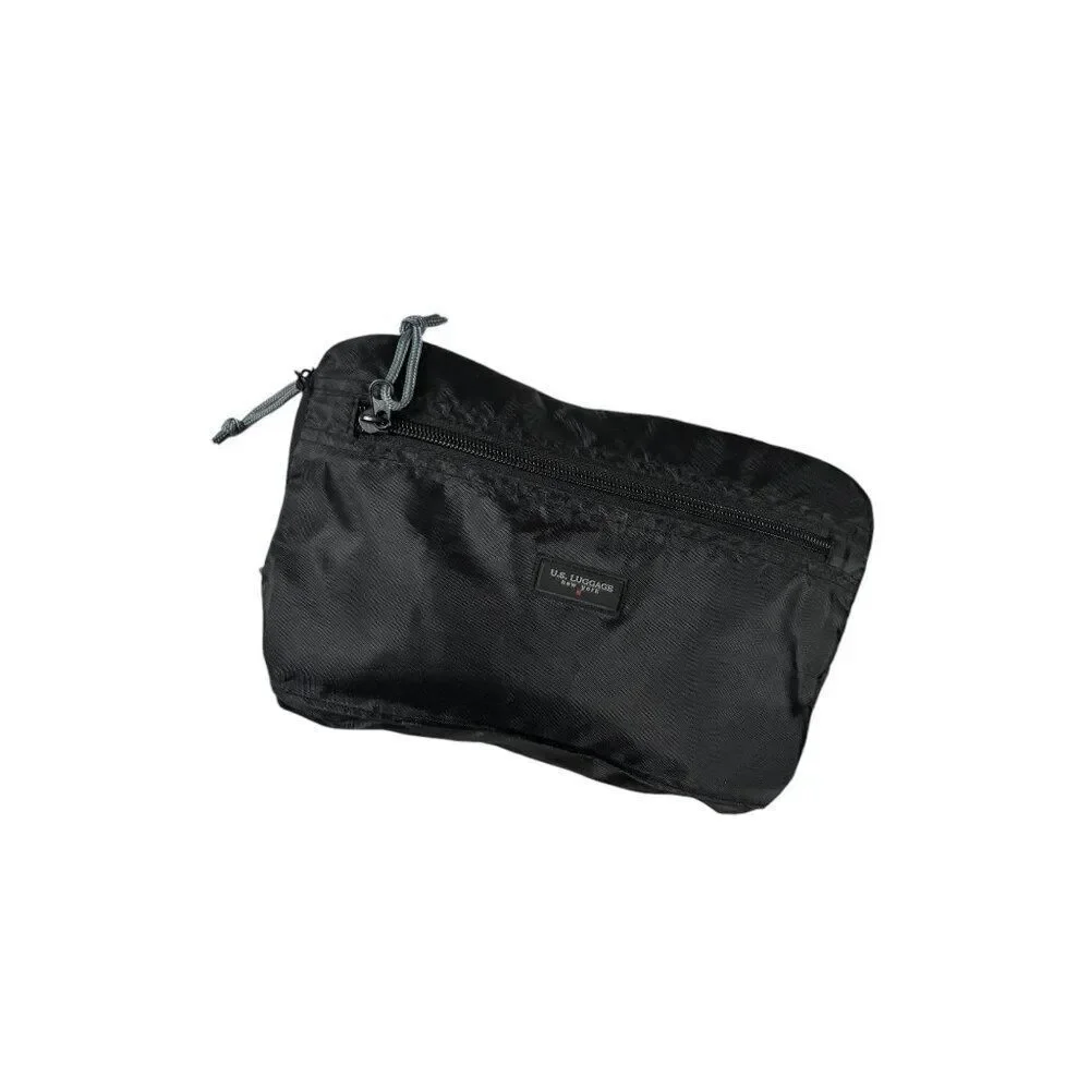 U.S. Luggage New York Black Nylon Travel Toiletry Bag With Zipper Compartments